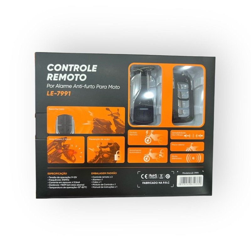 Alarme Moto Universal com Partida Remota – Segurança e Controle Total