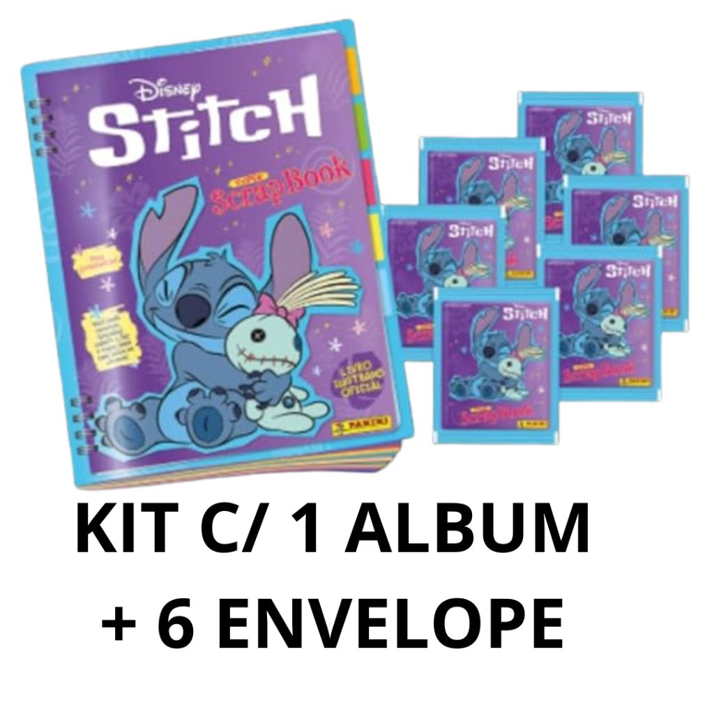 Álbum Stitch + 6 Envelopes: Colecione a Diversão!