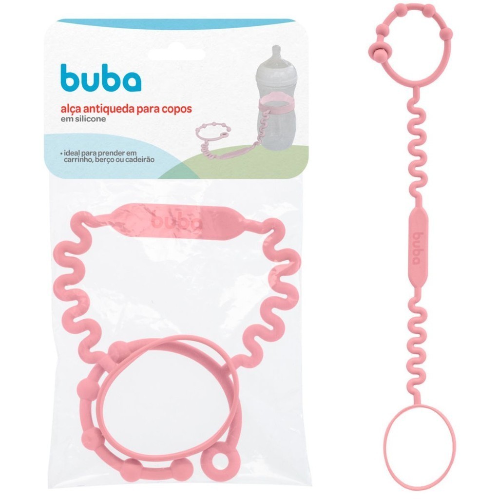 Alça de Silicone Antiqueda para Copos Rosa Buba - Evite Acidentes