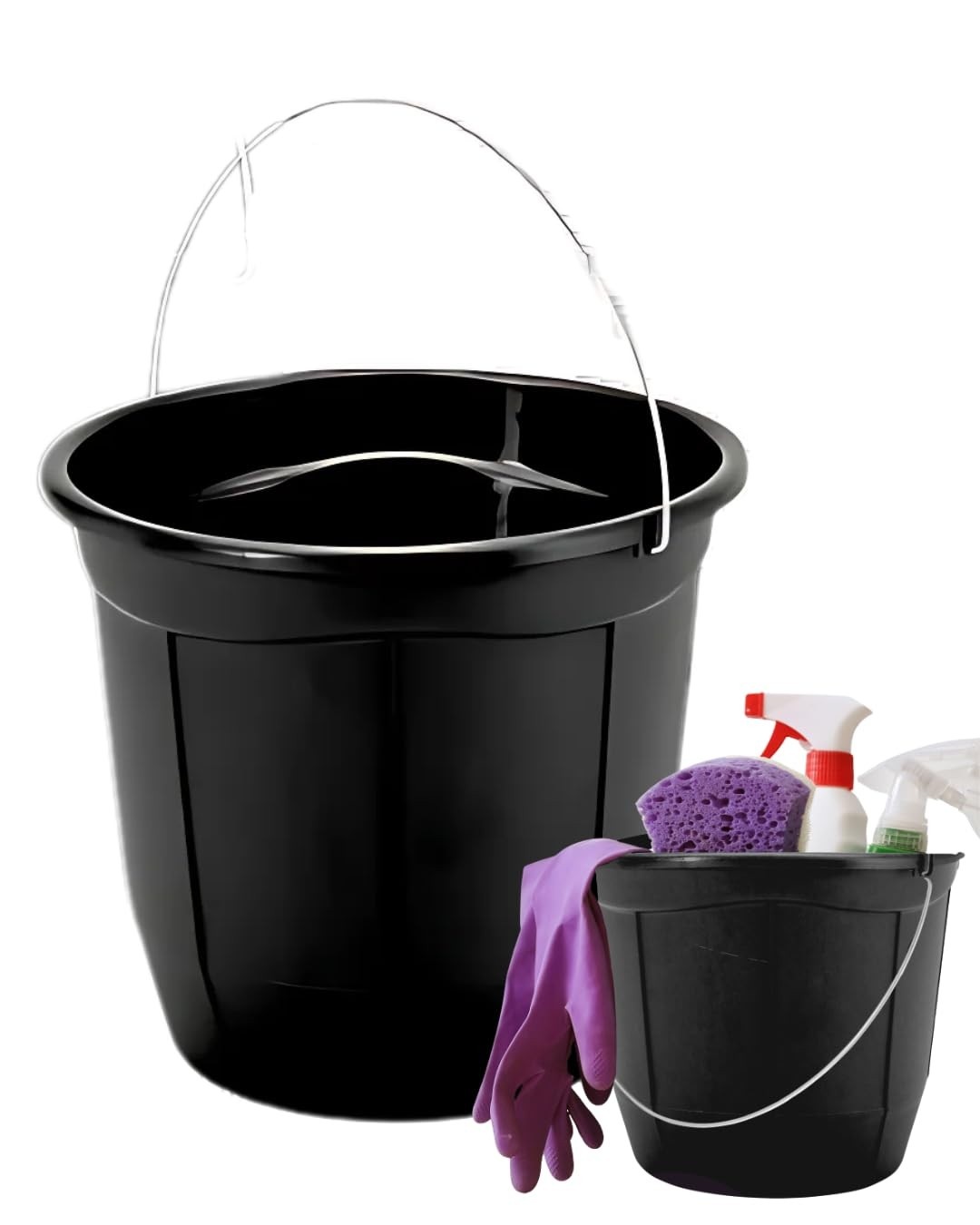 Kit com 2 Baldes Reforçados 7,5L com Alça - Ideal para Limpeza e Armazenamento