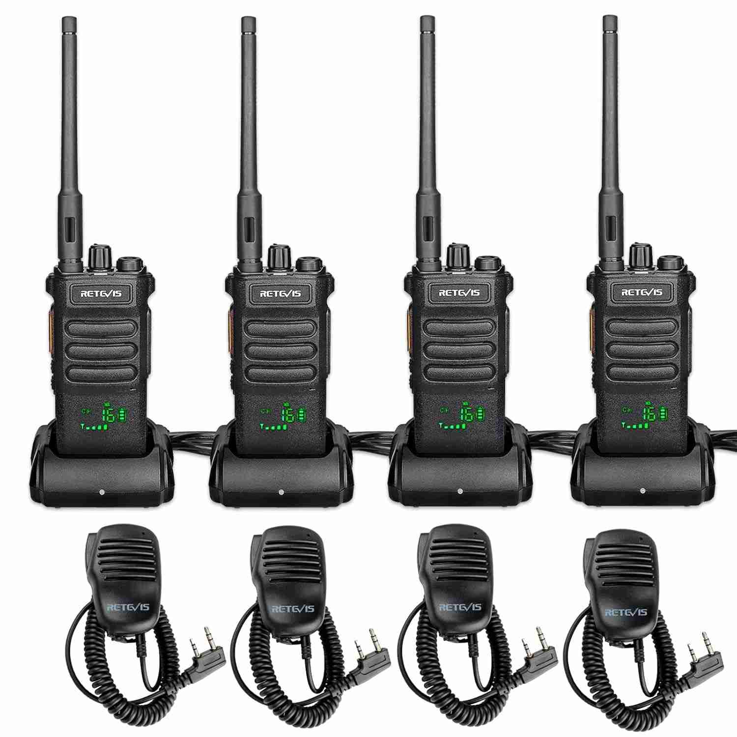 Retevis RT86: Rádio Profissional Longo Alcance, Walkie Talkie Alta Potência para Adultos com Microfone de Ombro