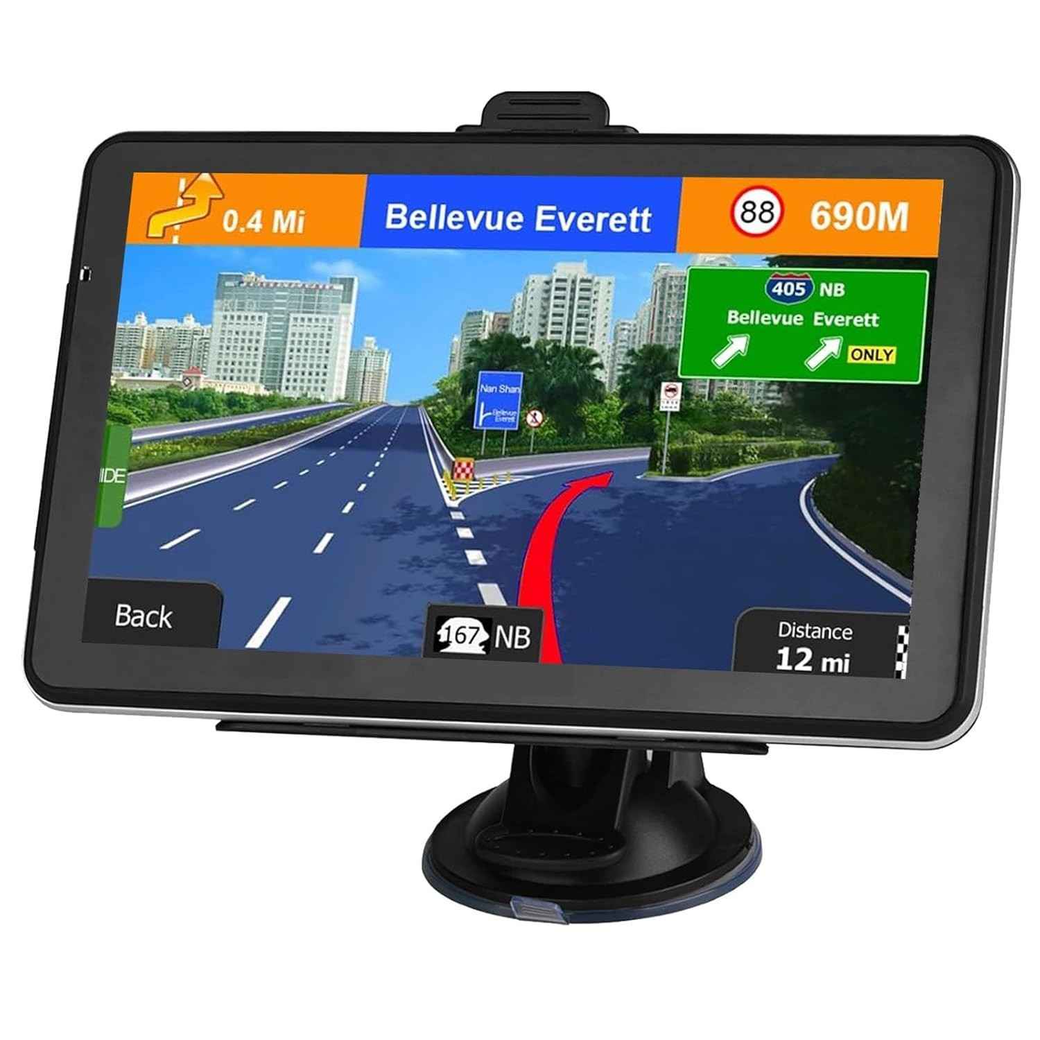 Navegador GPS Automotivo 7" Tela Touch - Mapas 2025, Voz, Alertas e Mais!