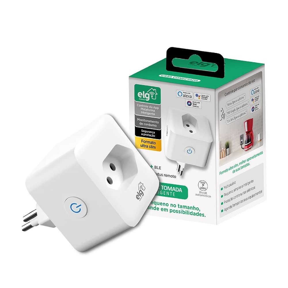 Tomada Inteligente Wi-Fi e Bluetooth Bivolt 16A: Controle Total com Alexa, Google e Siri