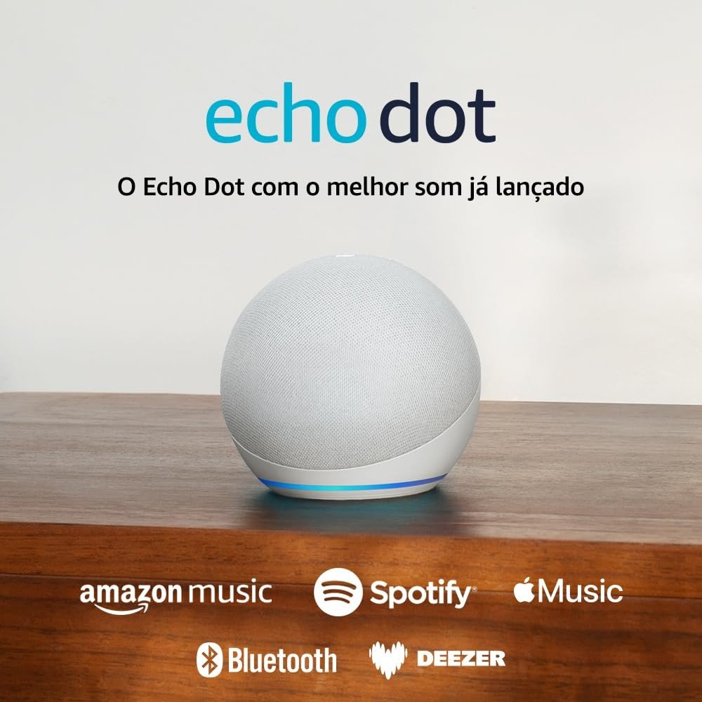 Echo Dot (5ª Geração) Branco: O Melhor Som Já Lançado com Alexa