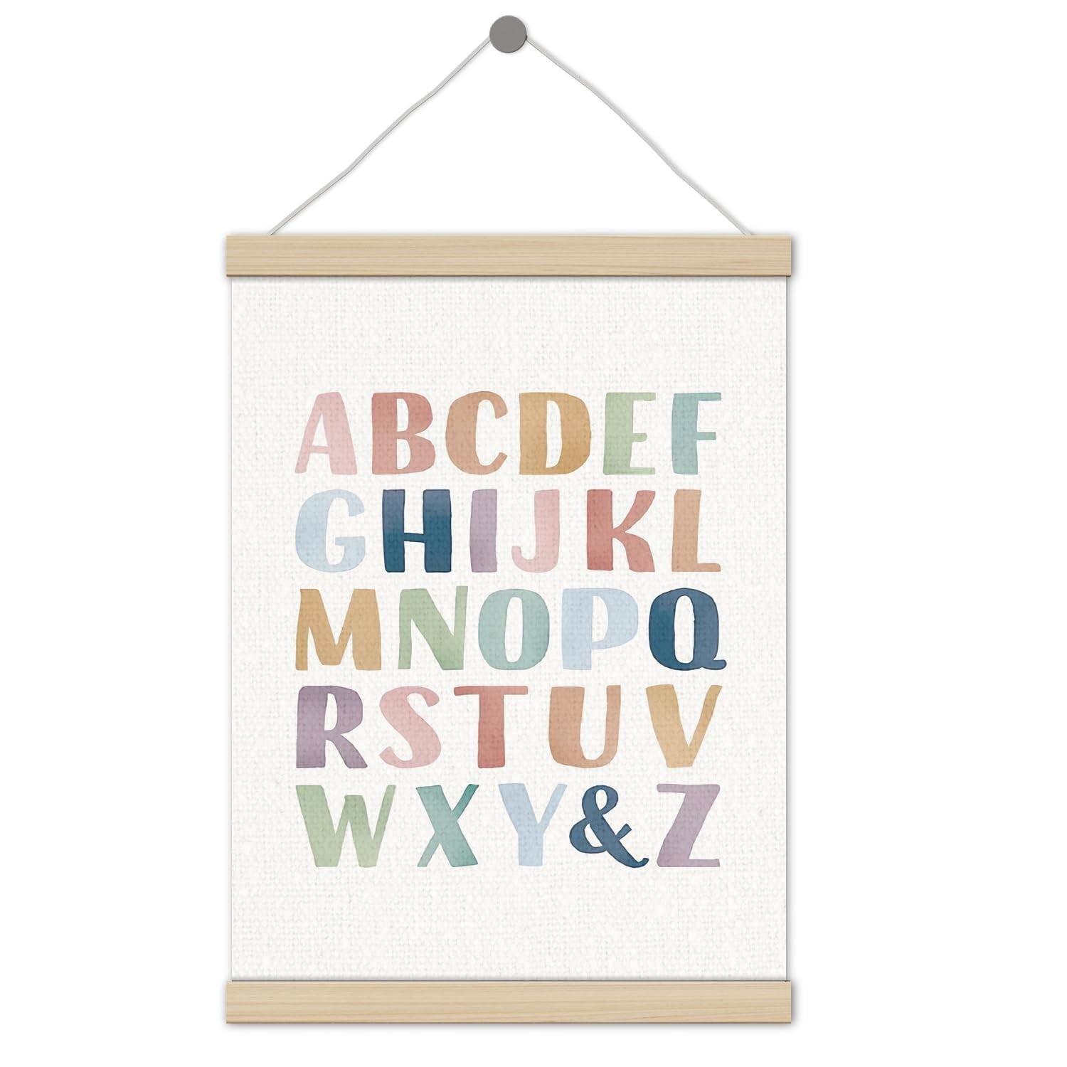 Moldura para Pôster Boho Classroom Alfabeto ABC 30,5x40,6cm - Decoração Educativa Moderna para Sala de Aula e Casa