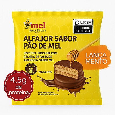 Alfajor Pão de Mel Proteico: Sabor e Saúde!