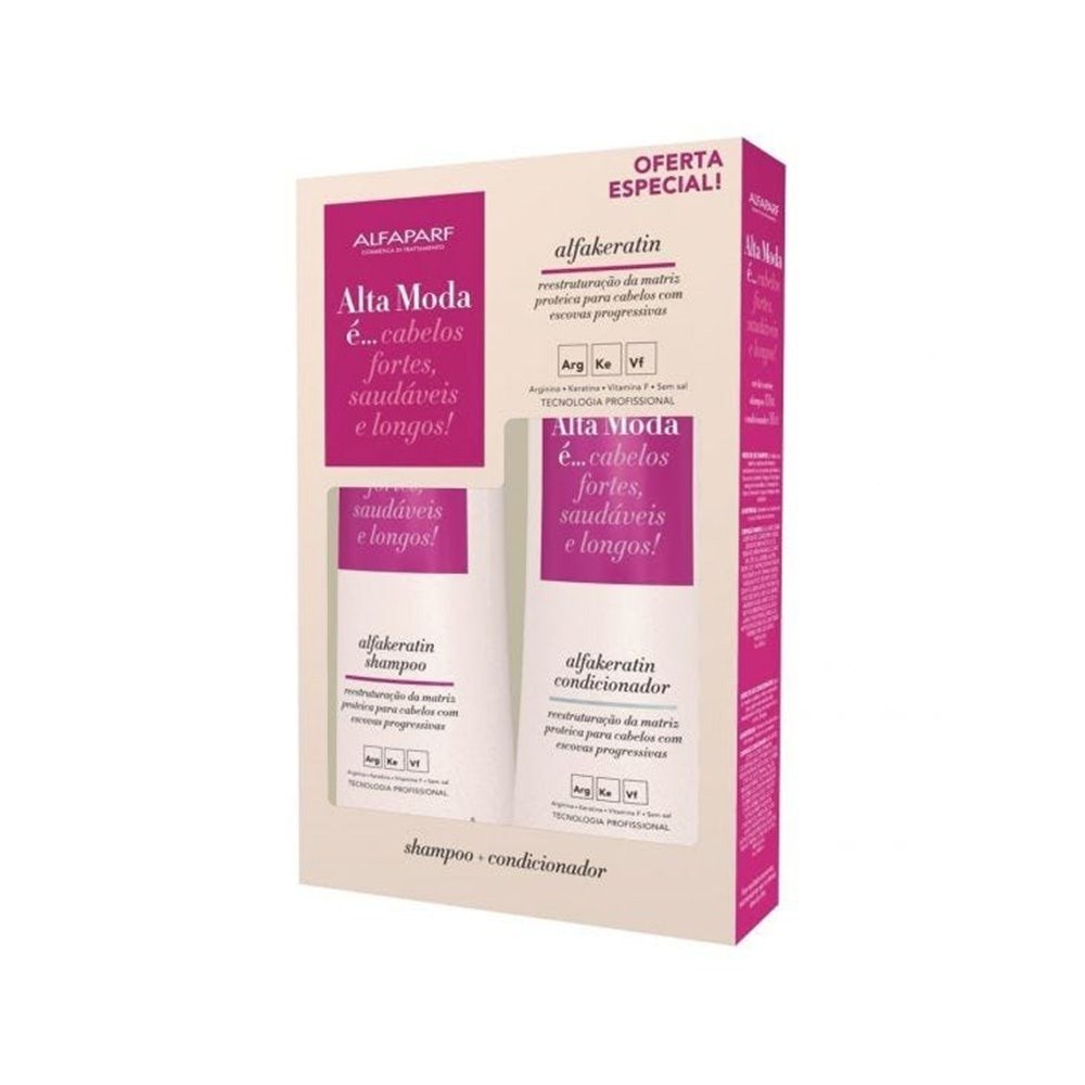 Alfakeratin Alta Moda: Kit Shampoo e Condicionador 300ml