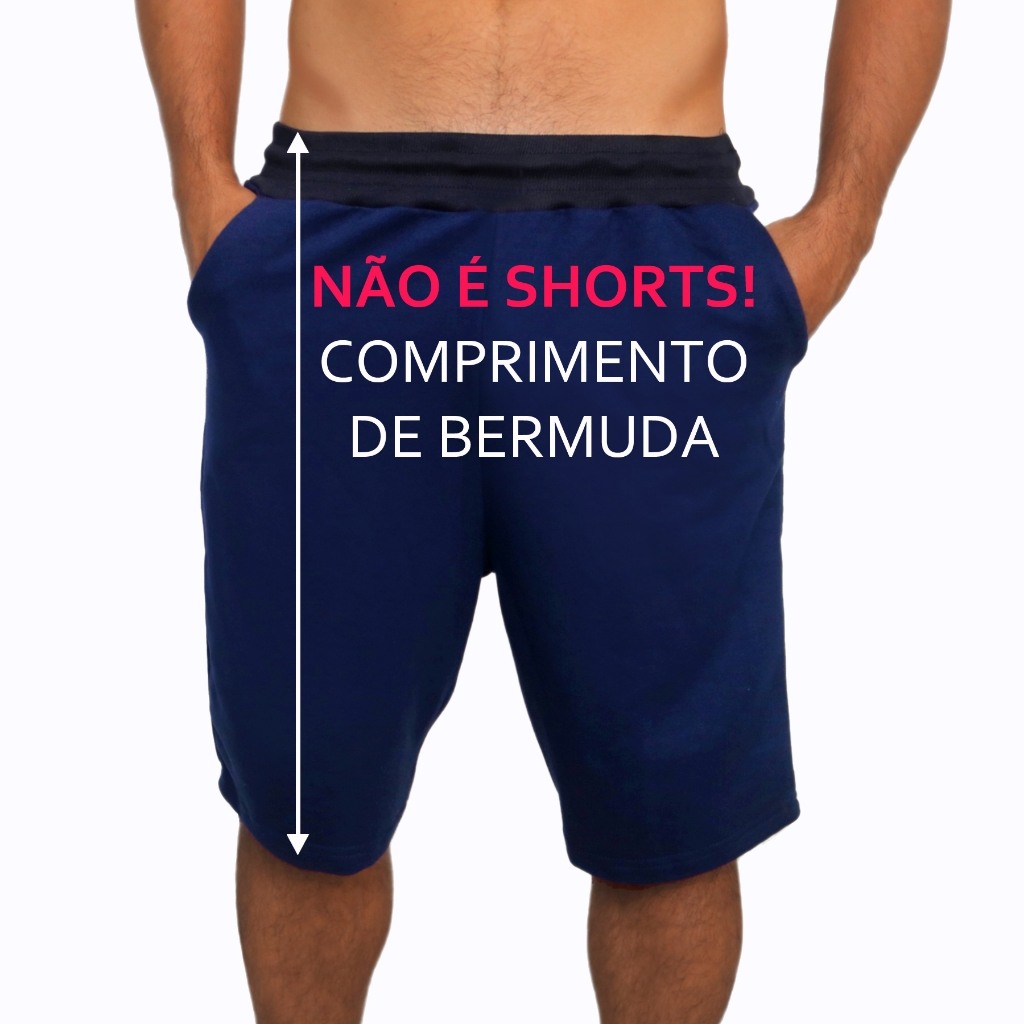 Kit com 5 Bermudas Moletom Masculina 100% Algodão
