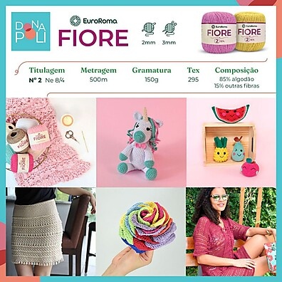 Kit 5 Barbantes Fiore Euroroma: 500m de Criatividade em Algodão