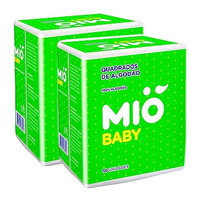 Algodão Mió Baby Quadrado: Kit com 100 Unidades