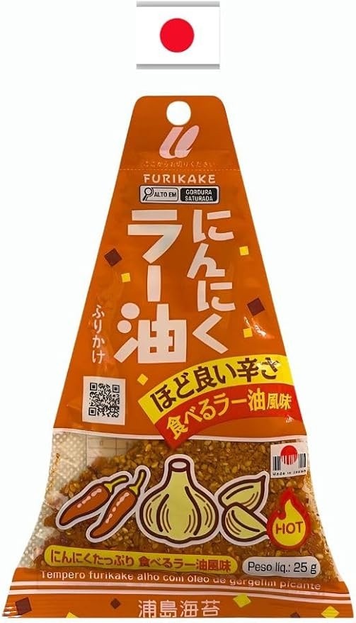 Furikake Triângulo Alho com La-yu 25 g Urashima