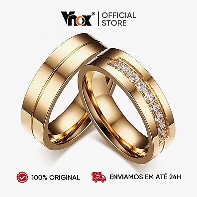 Aliança Unissex Vnox: Amor Duradouro em Aço Inox