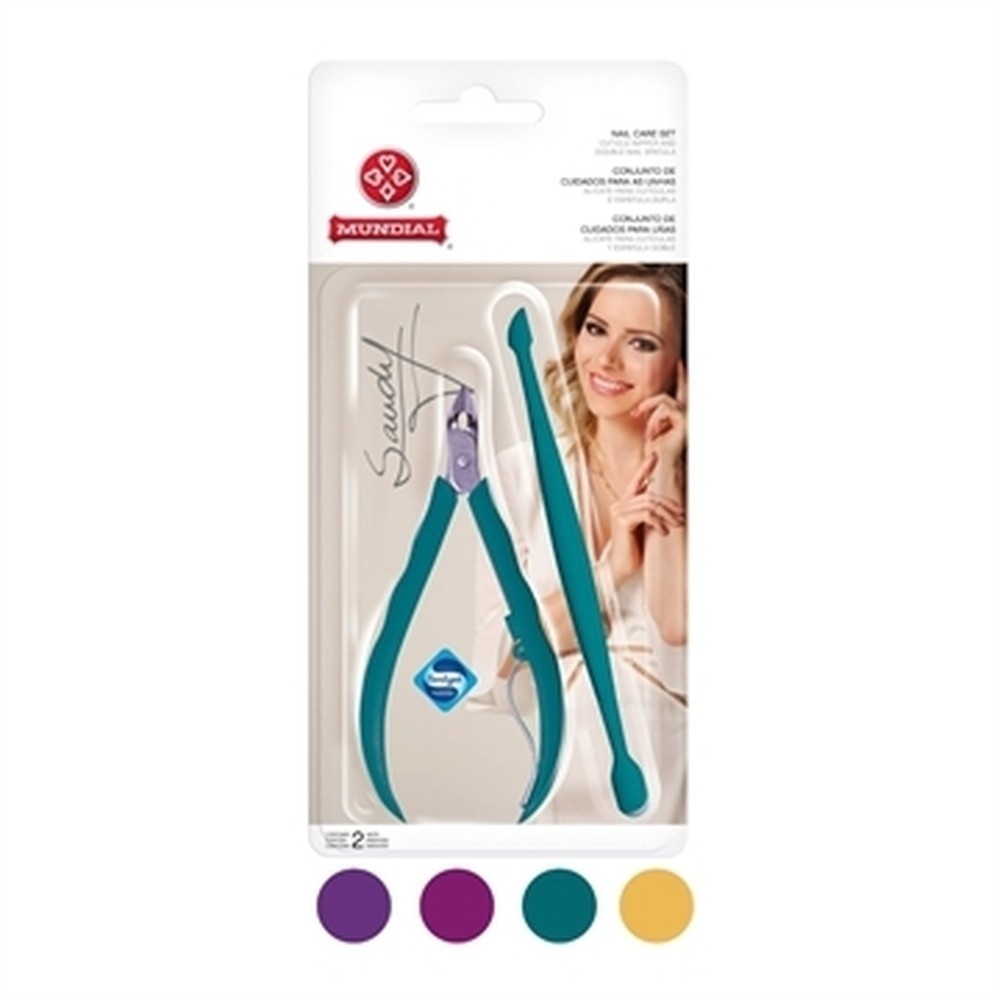 Alicate Cutícula Mundial: Kit 12 Unidades + Espátula