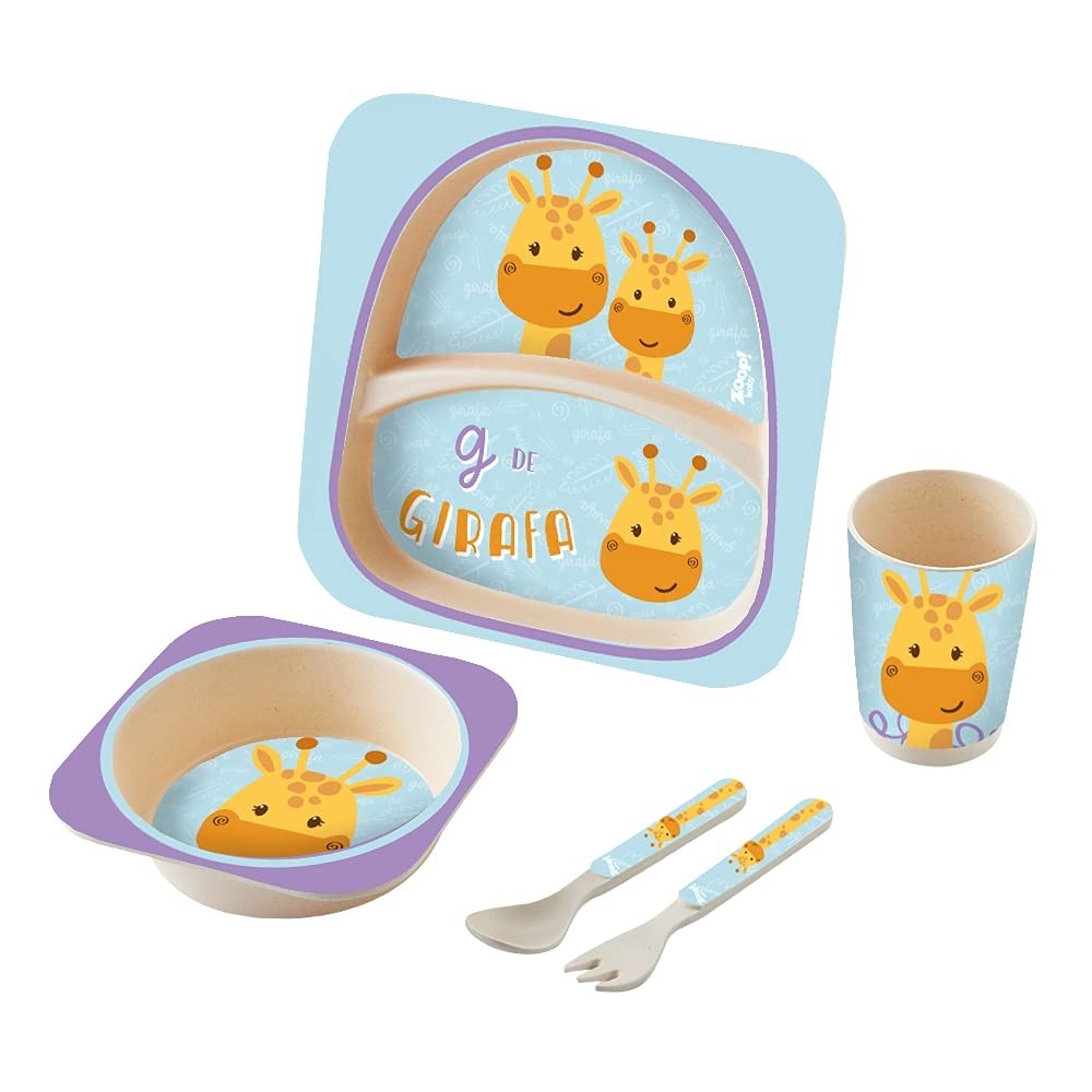 Zoop Toys Kit Alimentação Baby 5 Peças Girafa - Seguro, Sustentável e Divertido