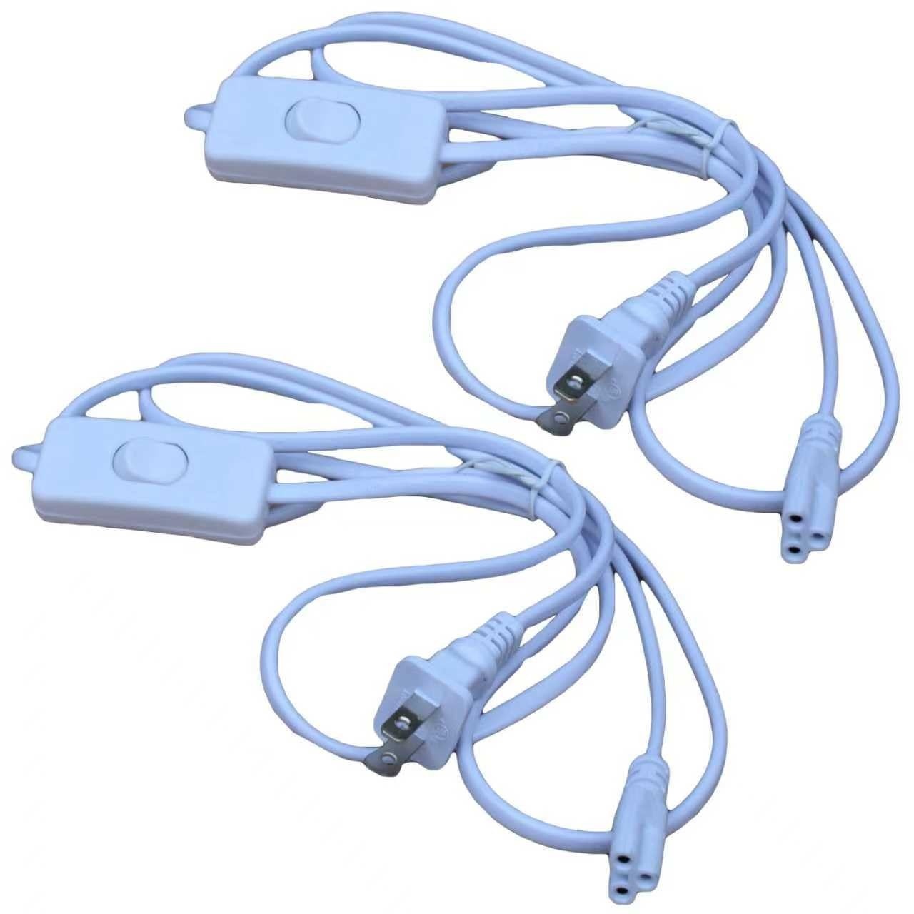 RecDec: Pacote com 2 Cabos de Alimentação T5/T8 Grow Lights com Interruptor Liga/Desliga - Plugue EUA 1.5m