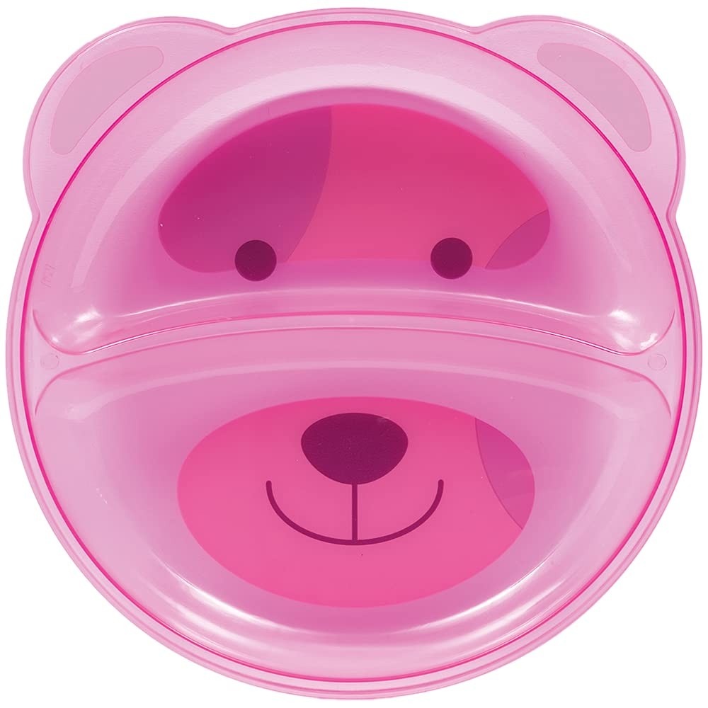 alimentacao-ursinho-com-buba-prato-infantil-rosa-estilo-na-e-divisoria-a-seguranca-a