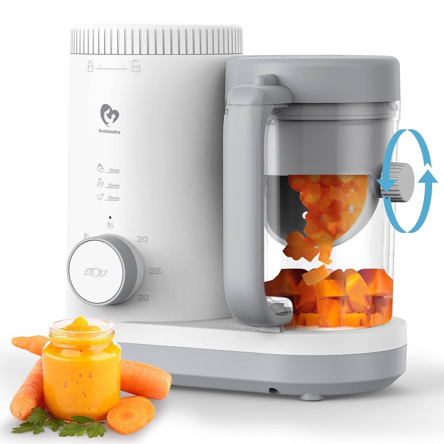 Processador de Alimentos para Bebês Bellababy - Vaporize, Misture e Economize Tempo