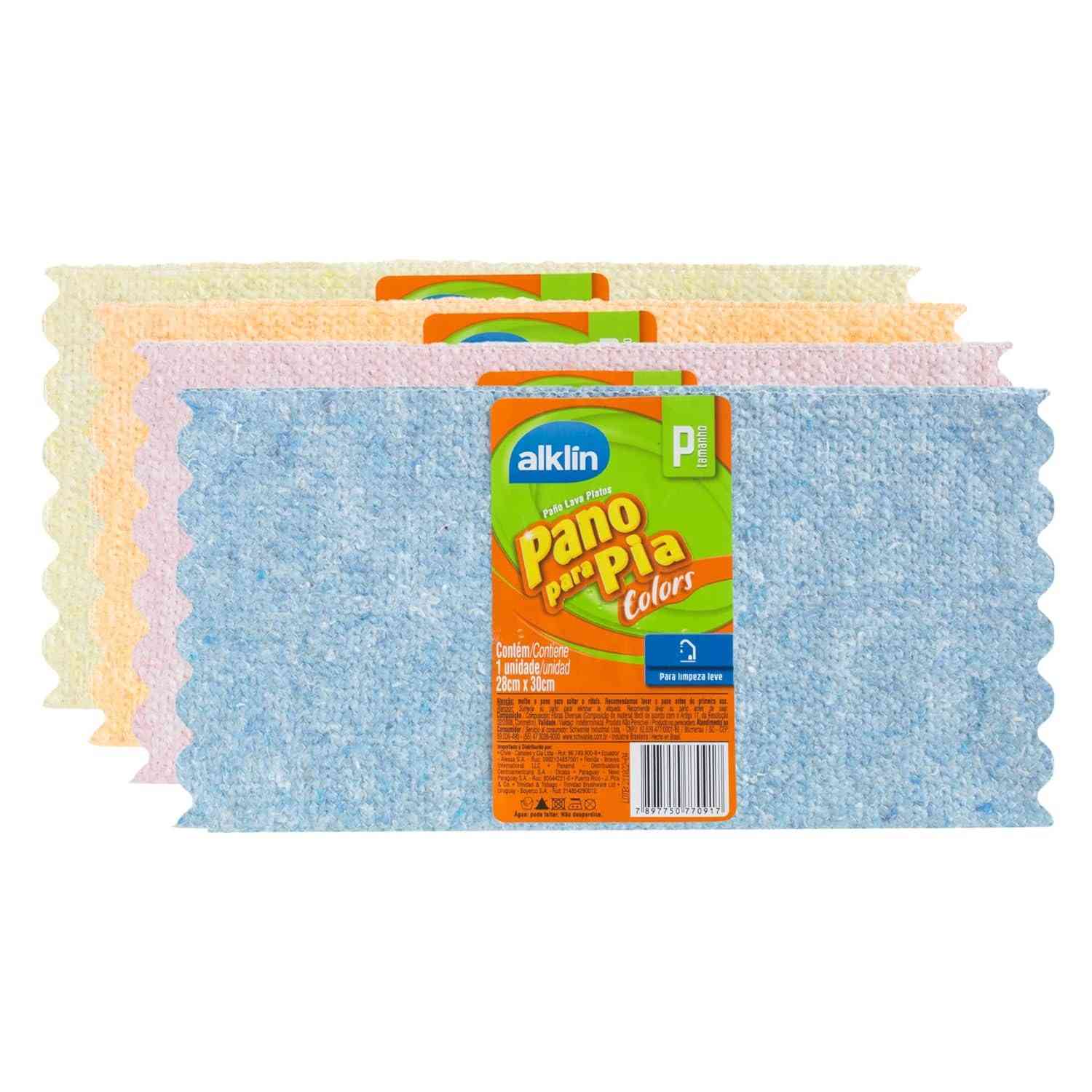 Pano para Pia Colorido 28x30 cm - Absorção Premium Alklin