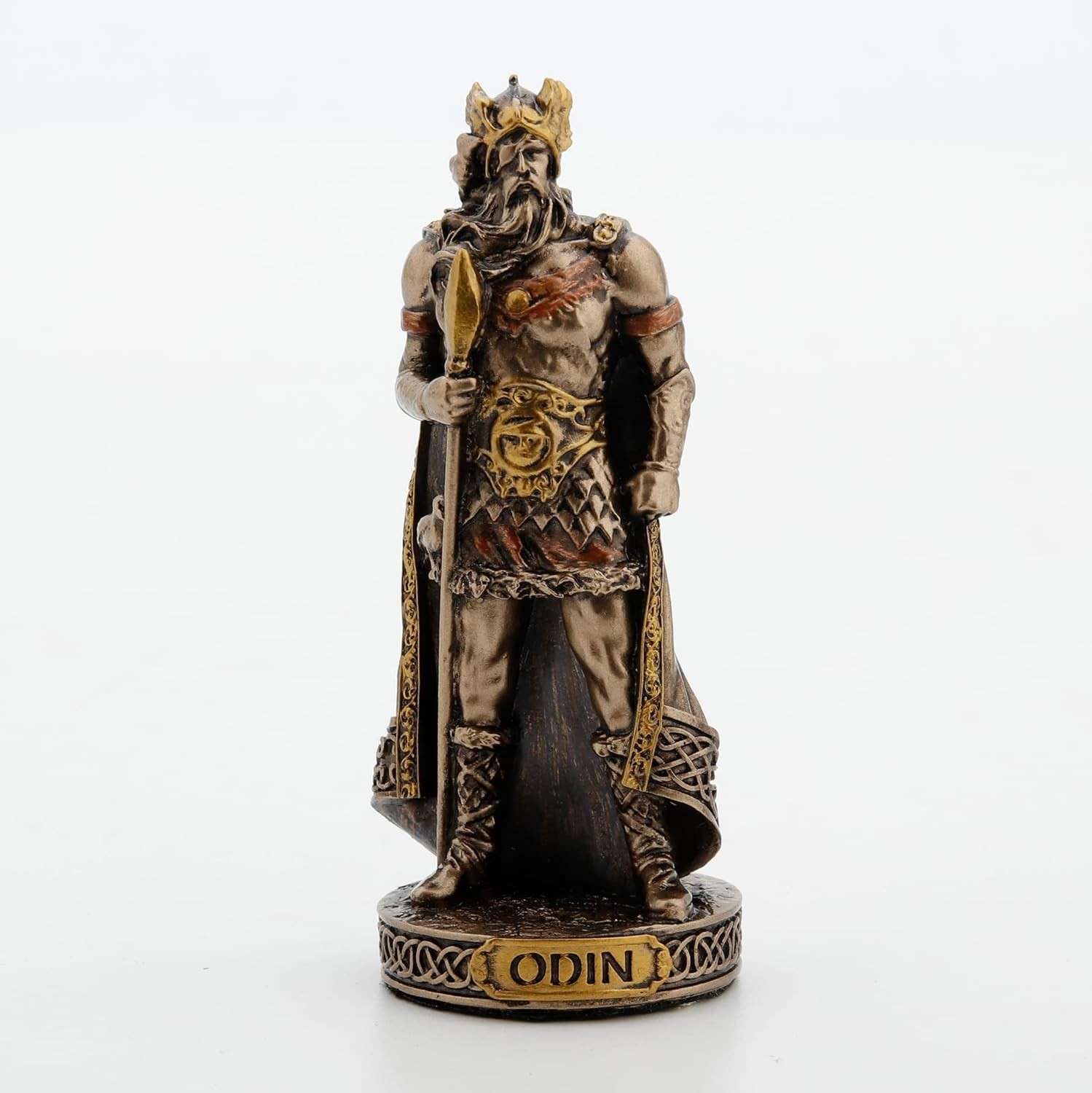 Odin All Father - Escultura de Resina Pintada à Mão | Decoração Nórdica Premium