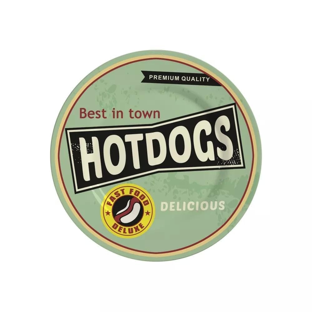 Prato Sobremesa Hot Dog 2 Alleanza Colecionável - 6 Unidades em Cerâmica Premium