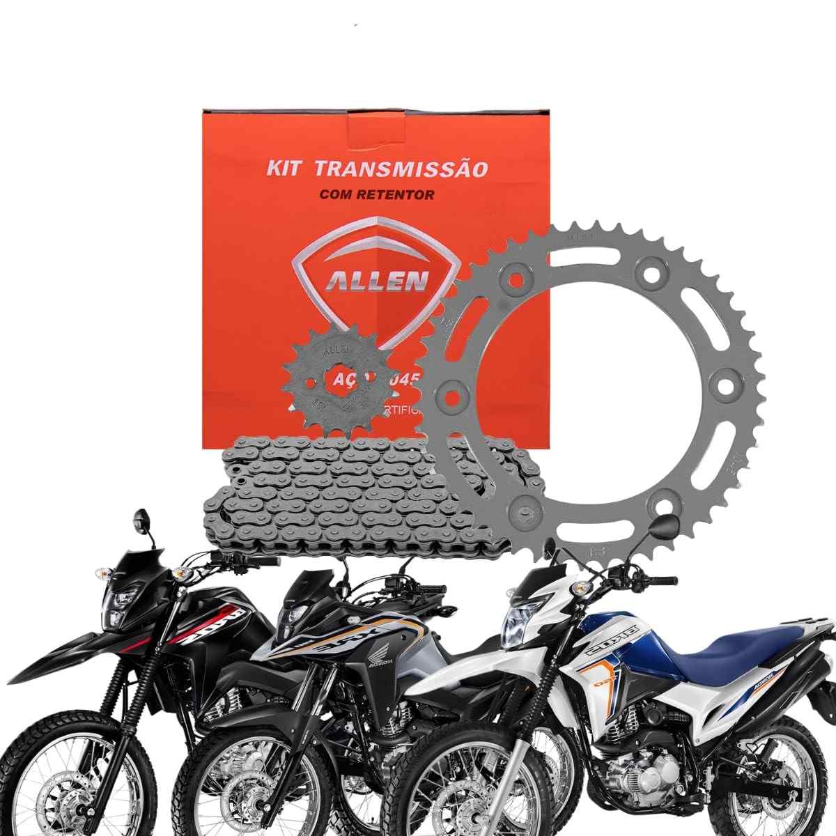 Kit Relação Completa NXR Bros 160 e XRE 190 com Retentor - Durabilidade e Performance Allen