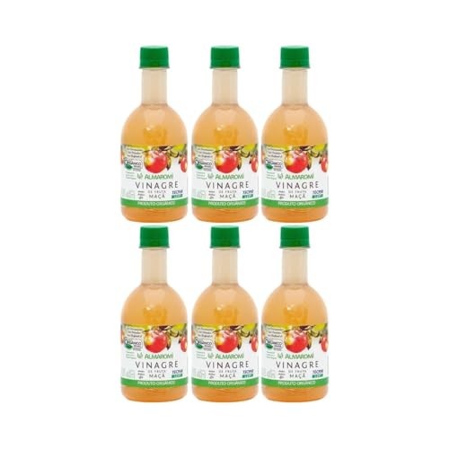 Kit com 6 Garrafas de Vinagre de Maçã Orgânico de 400mL cada - Almaromi