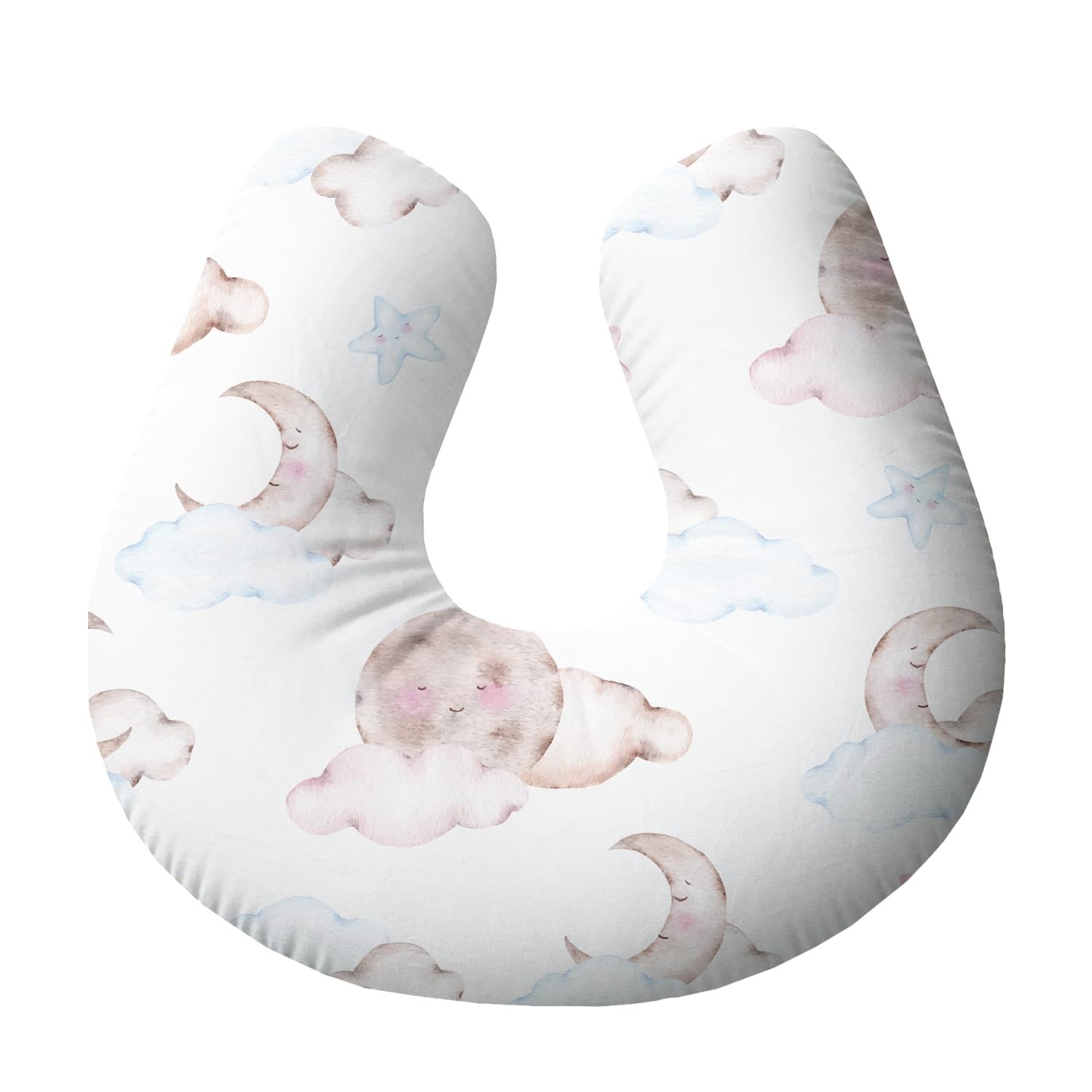 Almofada de Amamentação Ergonômica Estrela e Lua Baby - Conforto e Suporte Antialérgico para Mães e Bebês