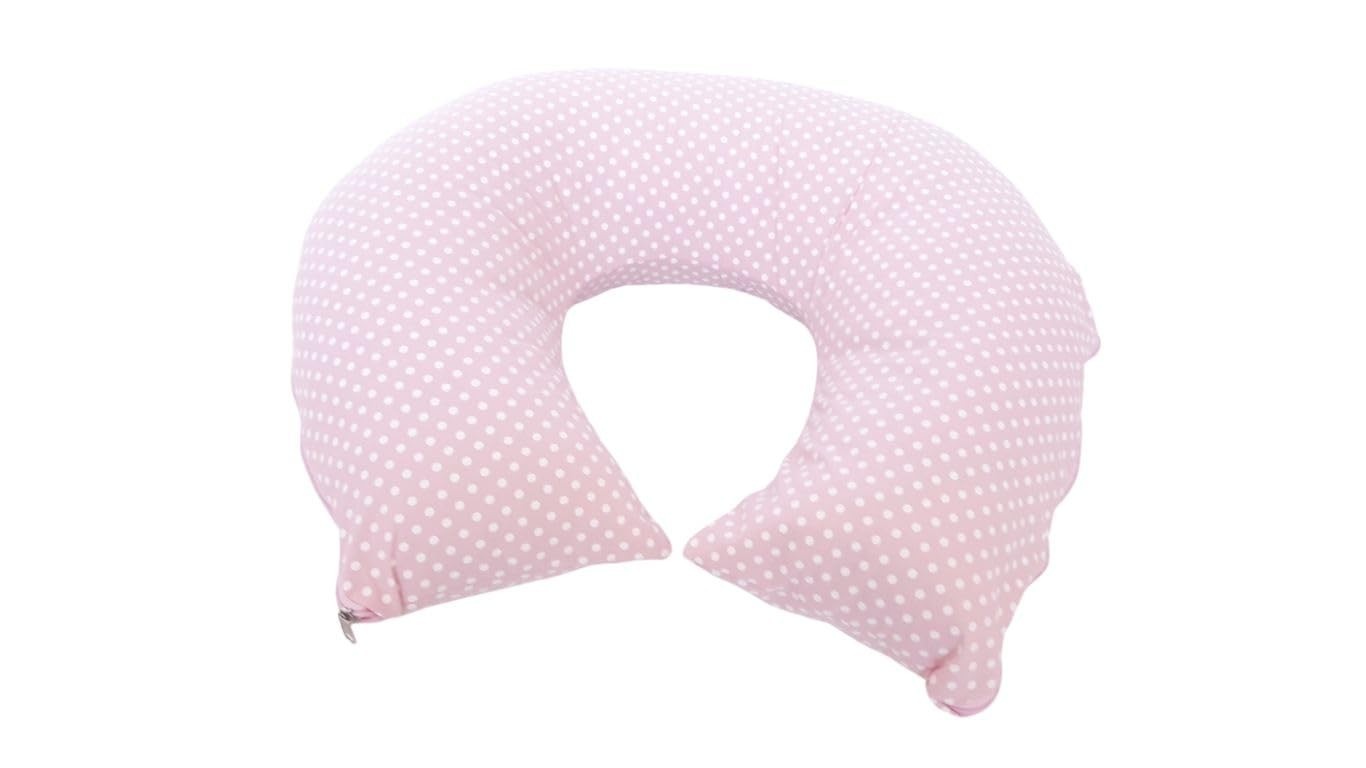 Almofada de Amamentação Rosa Arredondada 100% Algodão - Conforto e Praticidade para Mães