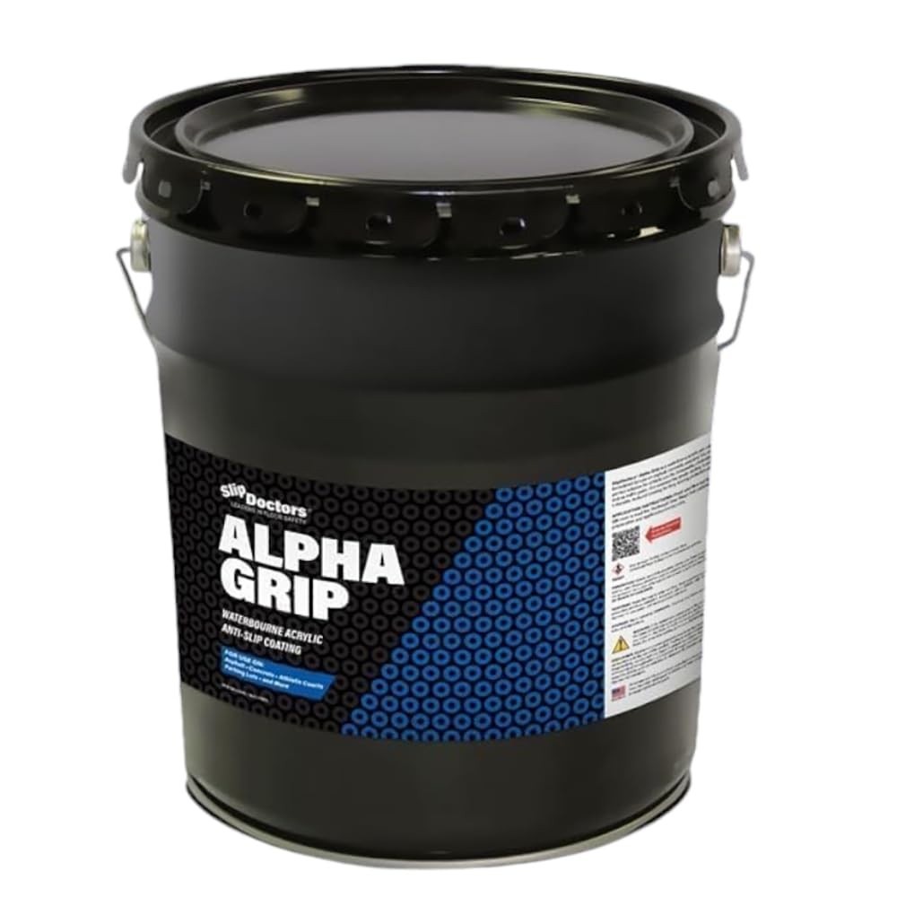 Tinta Antiderrapante Alpha Grip para Concreto e Asfalto - Acabamento Seguro e Durável (Vermelho, 5 Galões)