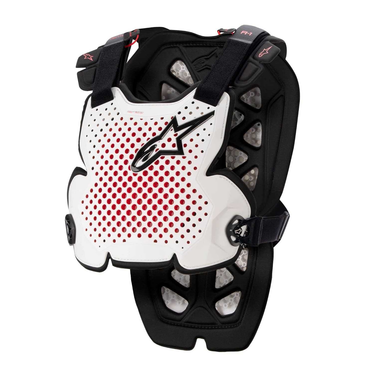 Protetor de Peito Alpinestars A-1 Branco/Preto/Vermelho - Proteção e Liberdade na Pista