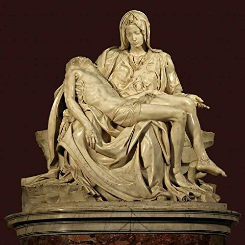 Pietá (1499) de Michelangelo - Tela Canvas 75x75cm - Arte de Alta Qualidade para Decoração