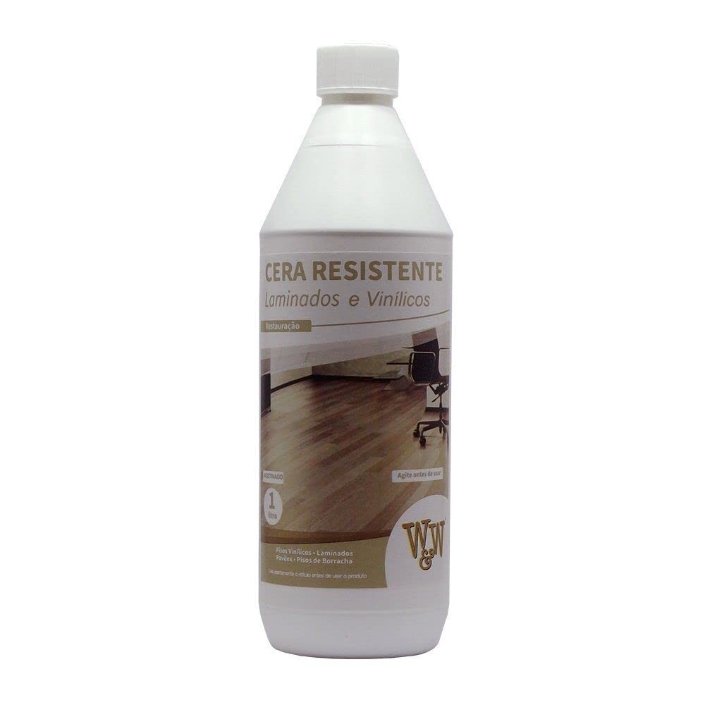 Cera Resistente para Pisos Laminados e Vinílicos Acetinada W&W 1L - Alta Cobertura e Brilho Duradouro
