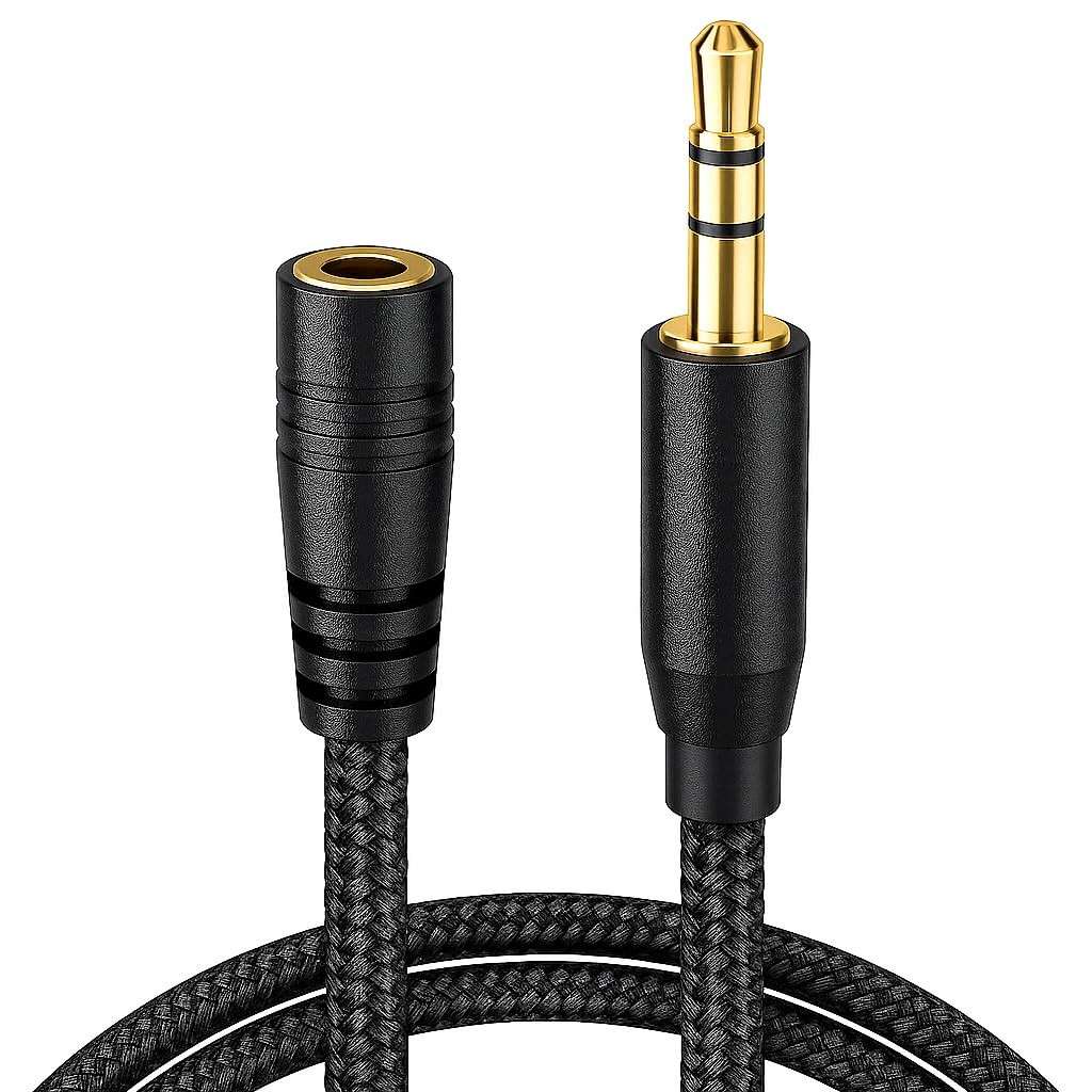 Cabo Extensor P2 3.5mm Premium: Som Estéreo de Alta Fidelidade e Conexão Duradoura | 1.5m