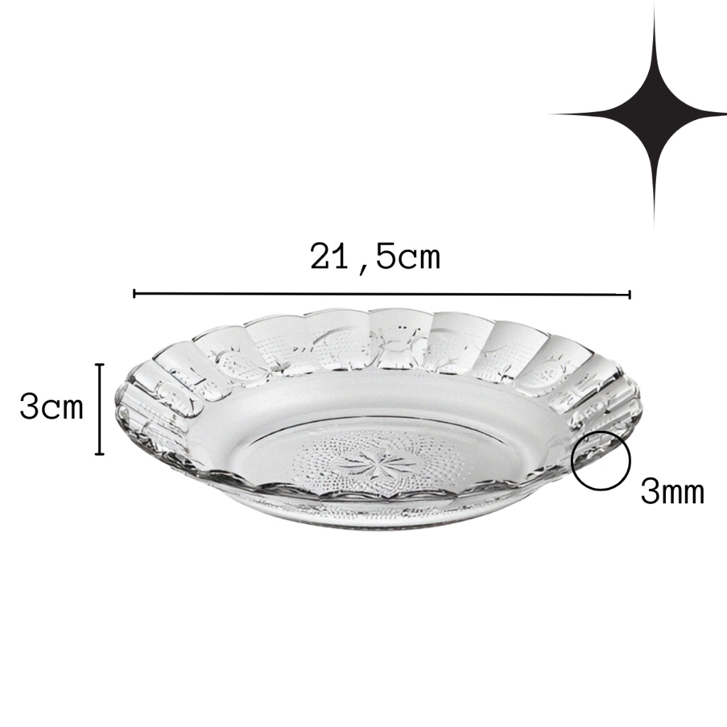 Pratos Fundos Egípcios de Vidro 21,5cm – Sofisticação em Alta
