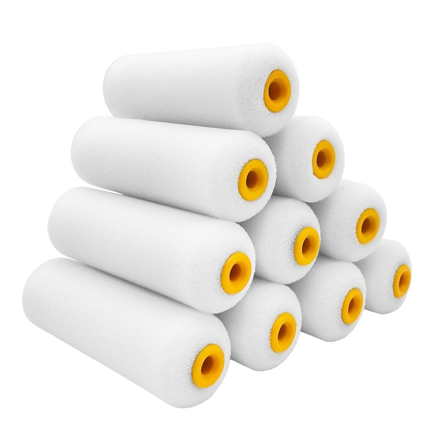 Kit com 10 Capas de Rolo de Espuma 10cm - Alta Densidade para Pintura Profissional