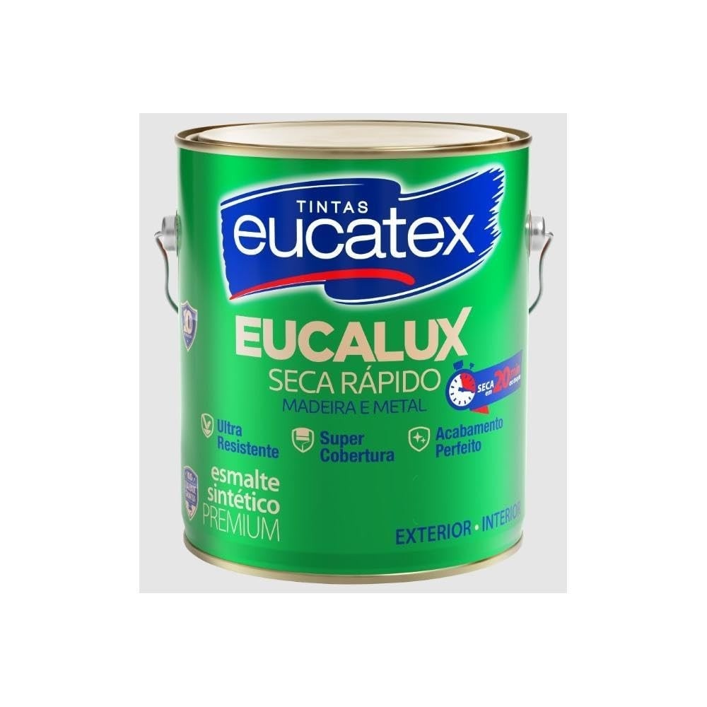 Tinta Esmalte Eucatex Eucalux Brilhante Laranja 3,6L - Alta Cobertura e Secagem Rápida