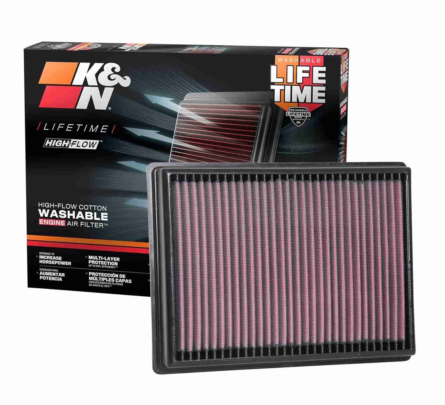 K&N Filtro de Ar de Alto Fluxo Vitalício: Potência e Economia para seu Ford Bronco, Escape, Maverick e mais!