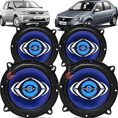 Alto Falantes Renault Logan: Kit Completo 520W