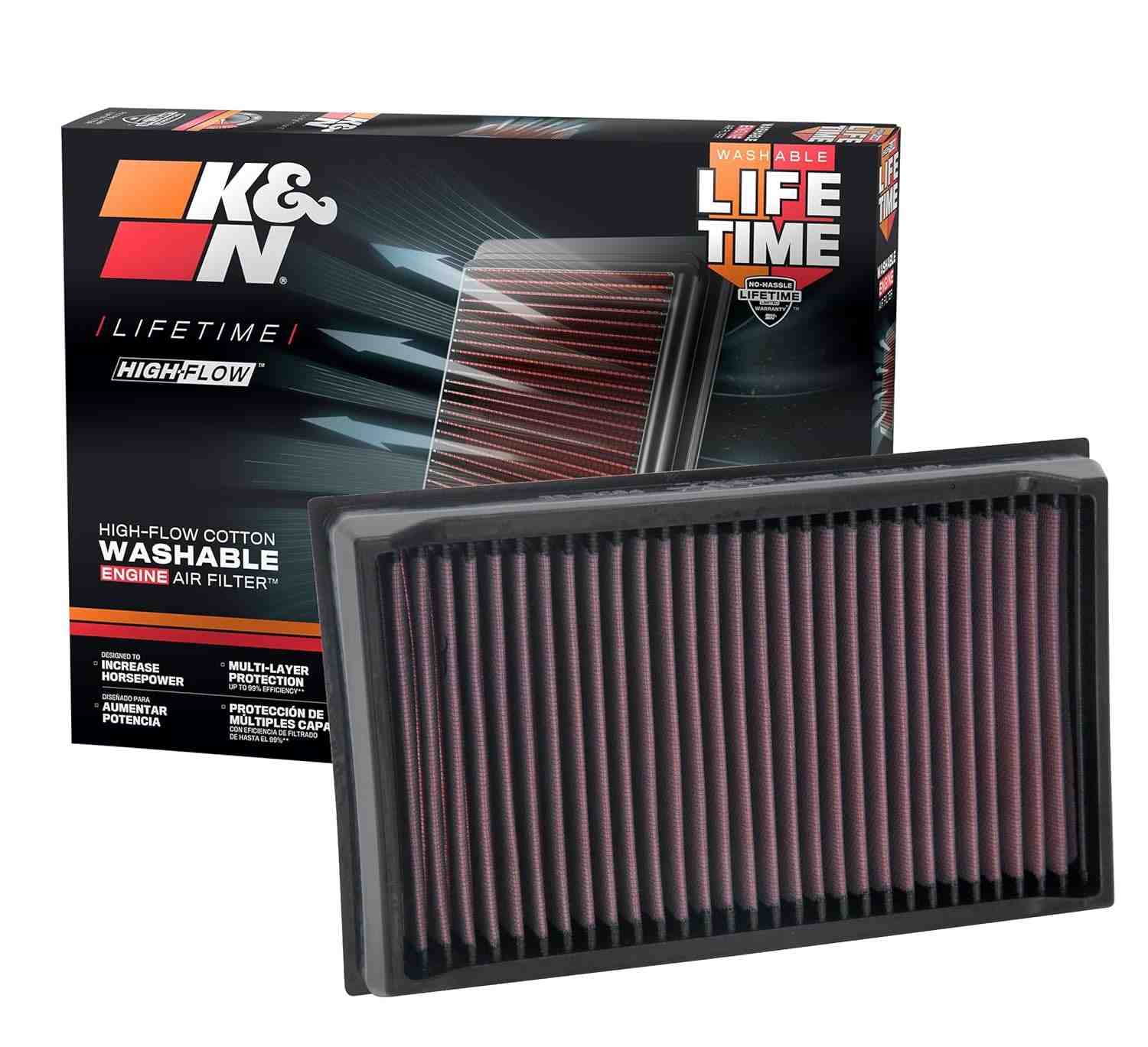 Filtro de Ar K&N Alto Desempenho para VW Golf, Jetta e Bora 2018-2019 (33-5084)