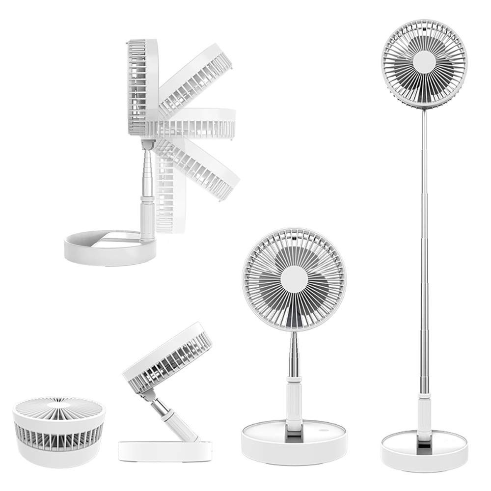 WYB Ventilador Dobrável Portátil Recarregável - 4 Velocidades, Altura Ajustável, USB, Silencioso