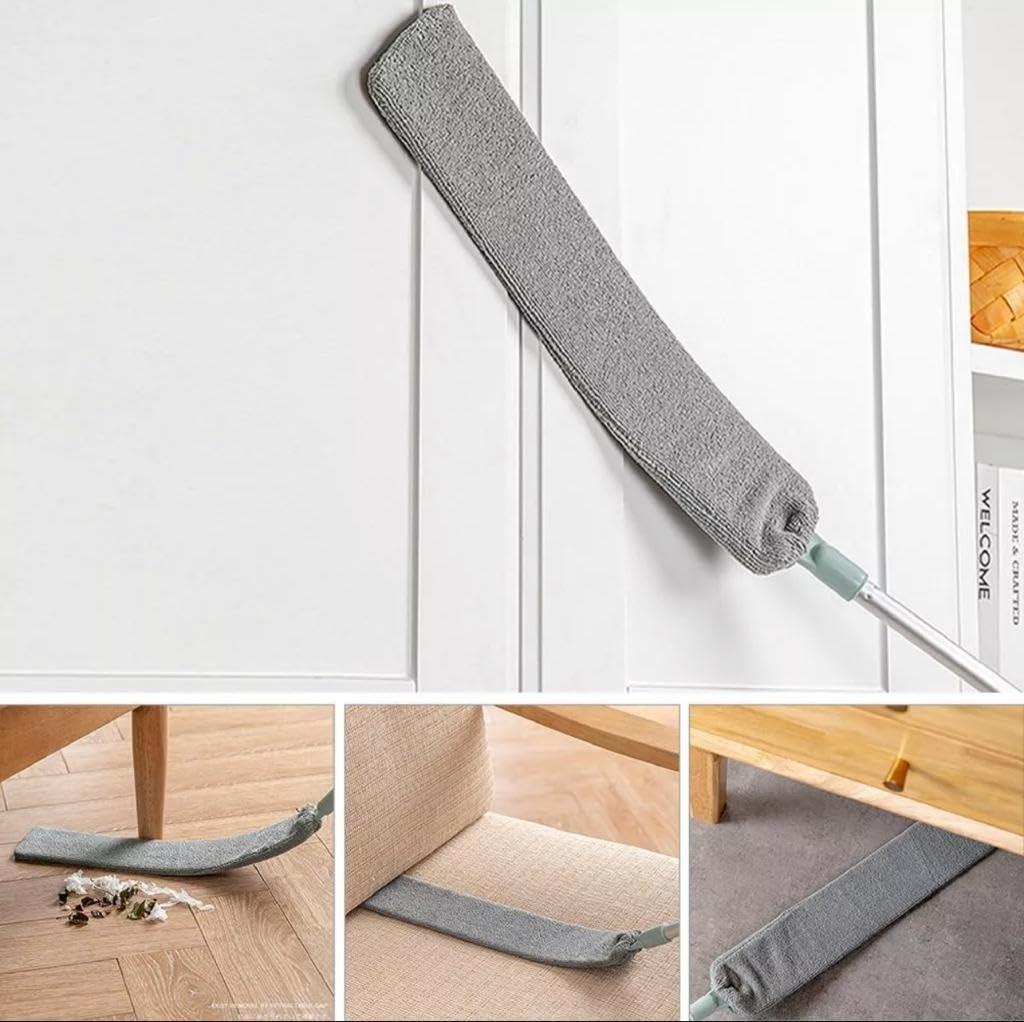 Espanador Dobrável com Microfibra - 150cm, Alumínio, Ponta Flexível e Lavável - Ideal para Cantos Difíceis