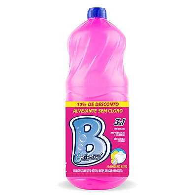 Alvejante Barbarex Sem Cloro: Limpeza Profunda para Roupas Brancas e Coloridas