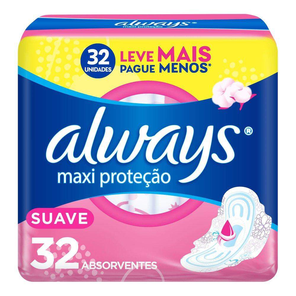 Always Proteção Total: Absorvente Suave com Abas - 32un