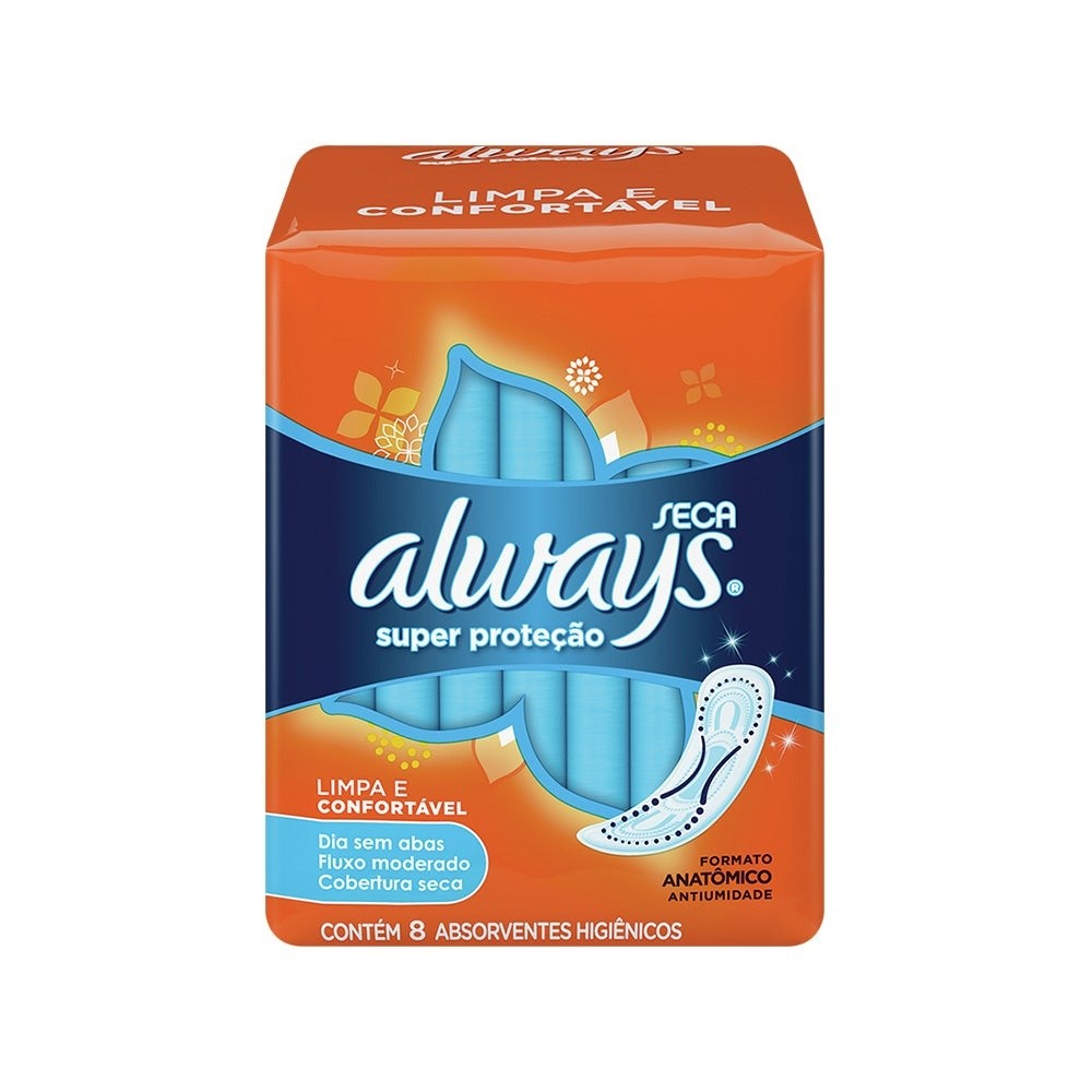 Always Super Seca: Proteção Imbatível c/8un