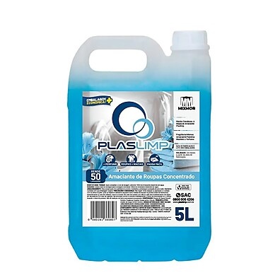 Amaciante Concentrado Plaslimp 5L – Maciez e Fragrância Premium