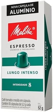 Cápsula Lungo Intenso Melitta 8 - Sabor Amadeirado para Máquinas Nespresso