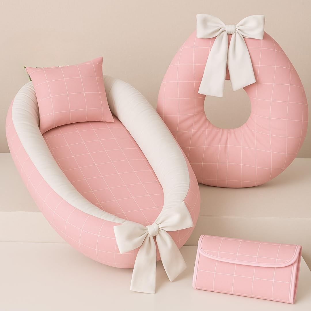 amamentacao-baby-redutor-portatil-trocador-xadrez-e-almofada-de-premium-ninho-kit-a-estampado-rosa-com-a