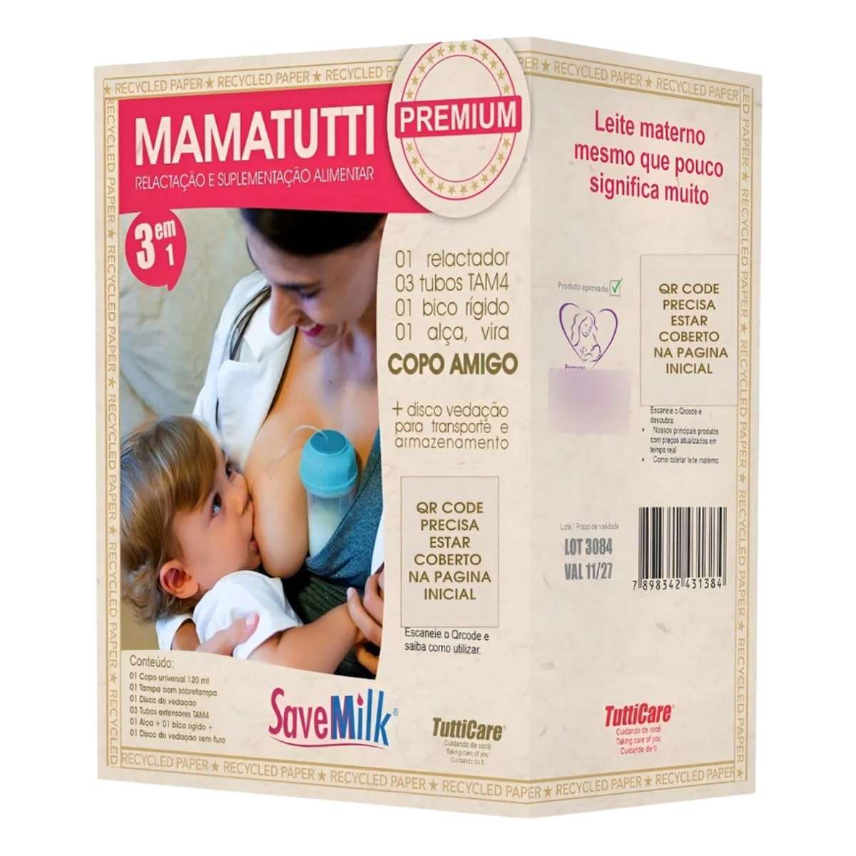 Relactador MamaTutti Premium - Kit Completo para Amamentação, Relactação e Suplementação
