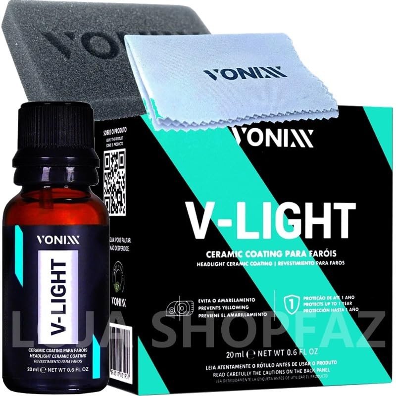 V-Light Vonixx: Vitrificador de Faróis 20ml - Adeus Amarelado, Olá Visibilidade!