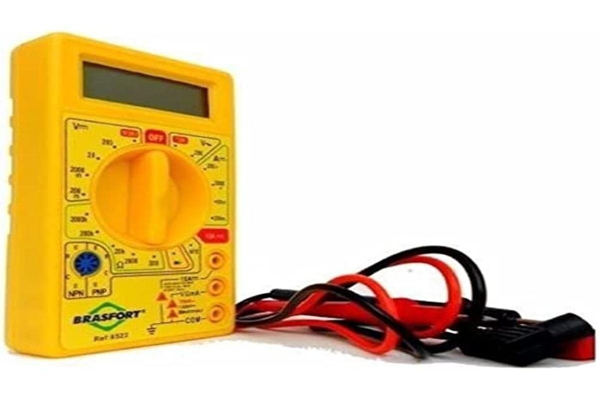 Multímetro Digital Brasfort DT830B Amarelo: Essencial para Elétrica e Hobby